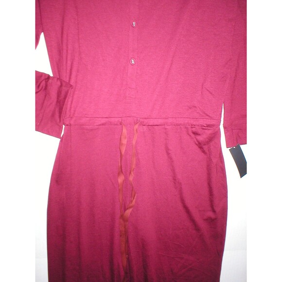 New NWT Designer Natori S Pajamas Lounge PJ Womens Dark Red Jumpsuit One Piece - Picture 3 of 5